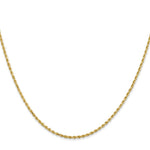 Load image into Gallery viewer, 14K Yellow Gold 1.5mm Diamond-cut Rope with Lobster Clasp Chain Necklace Length 16'' inches