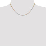 Load image into Gallery viewer, 14K Tri-Color Gold 1.5mm Diamond-cut Rope Chain Necklace Length 16'' inches