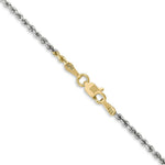 Load image into Gallery viewer, 14K Tri-Color Gold 1.8mm Diamond-cut Rope Chain Necklace Length 16'' inches