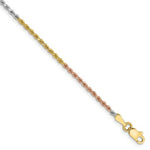 Load image into Gallery viewer, 14K Tri-Color Gold 1.8mm Diamond-cut Rope Chain Necklace Length 16'' inches