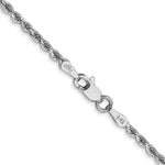 Load image into Gallery viewer, 14K White Gold 2mm Diamond-cut Rope Chain Necklace Length 14'' inches