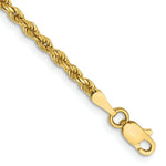 Load image into Gallery viewer, 14K Yellow Gold 2.25mm Diamond-cut Rope with Lobster Clasp Chain Anklet Bracelet Length 9'' inches
