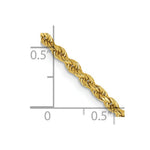 Load image into Gallery viewer, 14K Yellow Gold 2.25mm Diamond-cut Rope with Lobster Clasp Chain Necklace Length 16'' inches