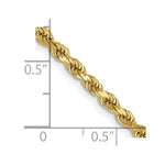 Load image into Gallery viewer, 14K Yellow Gold 2.75mm Diamond-cut Rope with Lobster Clasp Chain Necklace Length 16'' inches