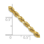 Load image into Gallery viewer, 14K Yellow Gold 3.2mm Diamond-cut Rope with Lobster Clasp Chain Necklace Length 16'' inches