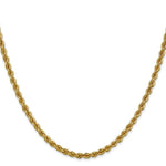 Load image into Gallery viewer, 14K Yellow Gold 3mm Handmade Regular Rope Chain Necklace Length 16'' inches