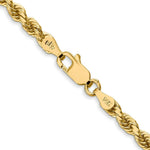 Load image into Gallery viewer, 14K Yellow Gold 3.5mm Diamond-cut Rope with Lobster Clasp Chain Necklace Length 16'' inches