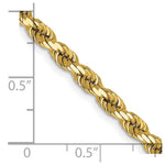 Load image into Gallery viewer, 14K Yellow Gold 4mm Diamond-cut Rope with Lobster Clasp Chain Necklace Length 16'' inches