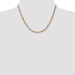 Load image into Gallery viewer, 14K Tri-Color Gold 4mm Diamond-cut Rope Chain Necklace Length 18'' inches