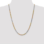 Load image into Gallery viewer, 14K Tri-Color Gold 4mm Diamond-cut Rope Chain Necklace Length 18'' inches