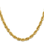 Load image into Gallery viewer, 14K Yellow Gold 5.5mm Diamond-cut Rope with Lobster Clasp Chain Necklace Length 20'' inches