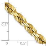 Load image into Gallery viewer, 14K Yellow Gold 5.5mm Diamond-cut Rope with Lobster Clasp Chain Necklace Length 20'' inches