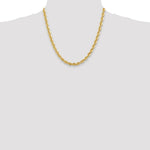 Load image into Gallery viewer, 14K Yellow Gold 6mm Handmade Regular Rope Chain Necklace Length 20'' inches