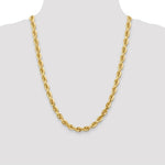 Load image into Gallery viewer, 14K Yellow Gold 7mm Diamond-cut Rope Chain Necklace Length 20'' inches