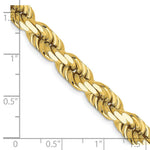 Load image into Gallery viewer, 14K Yellow Gold 8mm Diamond-cut Rope Chain Necklace Length 22'' inches