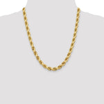 Load image into Gallery viewer, 14K Yellow Gold 8mm Diamond-cut Rope Chain Necklace Length 22'' inches