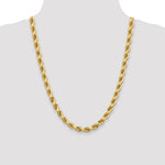 Load image into Gallery viewer, 14K Yellow Gold 8mm Diamond-cut Rope Chain Necklace Length 22'' inches