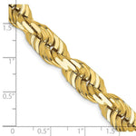 Load image into Gallery viewer, 14K Yellow Gold 10mm Diamond-cut Rope Chain Necklace Length 20'' inches