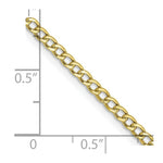 Load image into Gallery viewer, 10K Yellow Gold 2.5mm Semi-Solid Curb Link Chain length: 16 inches