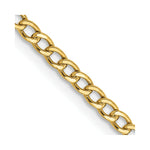 Load image into Gallery viewer, 10K Yellow Gold 2.5mm Semi-Solid Curb Link Chain length: 16 inches