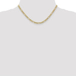 Load image into Gallery viewer, 10K Yellow Gold 4.75mm Semi-Solid Figaro Link Chain Necklace Length 18'' inches
