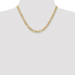 Load image into Gallery viewer, 10K Yellow Gold 6mm Semi-Solid Figaro Link Chain Necklace Length 18'' inches