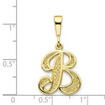 Load image into Gallery viewer, 10K Yellow Gold Script Initial Letter B Charm