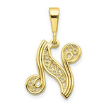 Load image into Gallery viewer, 10K Yellow Gold Script Initial Letter B Charm