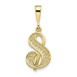Load image into Gallery viewer, 10K Yellow Gold Script Initial Letter B Charm