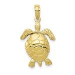 Load image into Gallery viewer, 10K White Gold 3-D Moveable Turtle Pendant