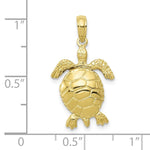Load image into Gallery viewer, 10K White Gold 3-D Moveable Turtle Pendant