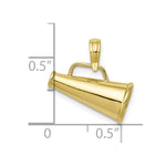 Load image into Gallery viewer, 10K Yellow Gold Polished 3-D Small Megaphone Pendant