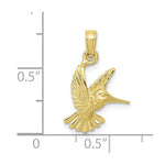 Load image into Gallery viewer, 10K Yellow Gold Hummingbird Charm Pendant