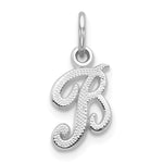 Load image into Gallery viewer, 10K White Gold Initial B Charm Pendant