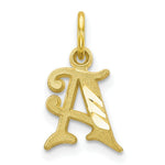 Load image into Gallery viewer, 10K Yellow Gold Initial Letter A Charm Pendant