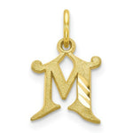 Load image into Gallery viewer, 10K Yellow Gold Initial Letter A Charm Pendant