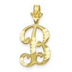 Load image into Gallery viewer, 10K Yellow Gold Diamond-cut Grooved Initial Letter D Charm