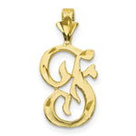 Load image into Gallery viewer, 10K Yellow Gold Diamond-cut Grooved Initial Letter D Charm
