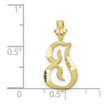 Load image into Gallery viewer, 10K Yellow Gold Diamond-cut Grooved Initial Letter D Charm