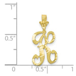 Load image into Gallery viewer, 10K Yellow Gold Diamond-cut Grooved Initial Letter D Charm