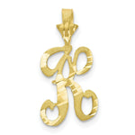Load image into Gallery viewer, 10K Yellow Gold Diamond-cut Grooved Initial Letter D Charm