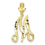 Load image into Gallery viewer, 10K Yellow Gold Diamond-cut Grooved Initial Letter D Charm