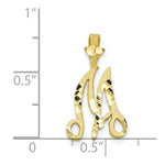 Load image into Gallery viewer, 10K Yellow Gold Diamond-cut Grooved Initial Letter D Charm