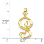 Load image into Gallery viewer, 10K Yellow Gold Diamond-cut Grooved Initial Letter D Charm