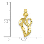 Load image into Gallery viewer, 10K Yellow Gold Diamond-cut Grooved Initial Letter D Charm