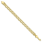 Load image into Gallery viewer, 7" Length Bracelet 10K Yellow Gold Triple Link Charm Bracelet