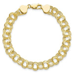 Load image into Gallery viewer, 7" Length Bracelet 10K Yellow Gold Triple Link Charm Bracelet