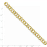 Load image into Gallery viewer, 7" Length Bracelet 10K Yellow Gold Triple Link Charm Bracelet