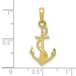 Load image into Gallery viewer, 10K Yellow Gold Solid Polished 3-Dimensional Anchor Pendant