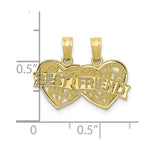 Load image into Gallery viewer, 10K Yellow Gold Best Friend 2 Piece Break-a-part Charm Pendant